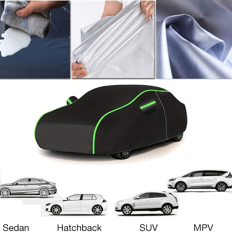 A Car Cover for an SUV, Designed for Full Sun Protection, Made of Thick 190T Polyester Taffeta.