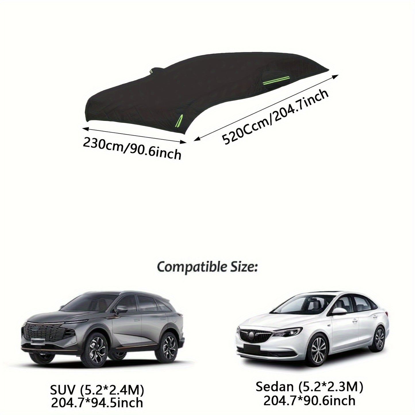 1pc All-weather car cover - sun protection, hail and snow protection, thickened material, suitable for most models